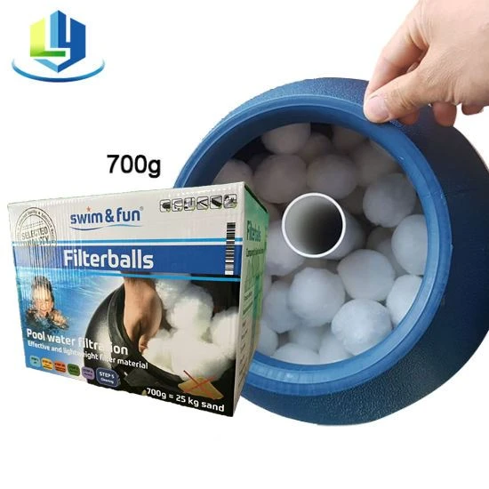 Emballage de boîte de couleur du média filtrant 700g de piscine de boule de fibre de fournisseur