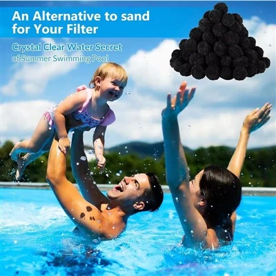 4,6 lb de boules filtrantes de piscine, média filtrant à sable réutilisable, boules filtrantes noires pour pompe de filtre de piscine, aquarium