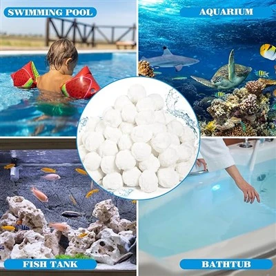 Boule filtrante d'aquarium, remplacement de sable, boule en Fiber de Polyester, boule de nettoyage de filtre de piscine