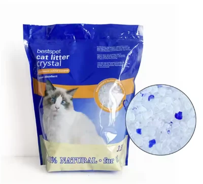 Adsorption sans poussière rapide 1,8 kg approvisionnement direct d'usine en gros nettoyage de sable de silice de haute qualité litière pour chat en silice cristal bleue