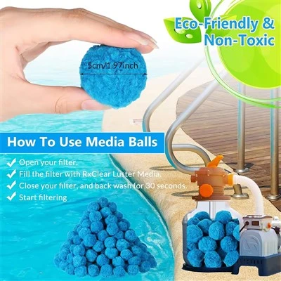Boules filtrantes pour piscine en polymère Bleu Fibalon Boules filtrantes pour piscine bleues