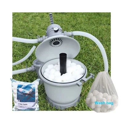 Filtre à excréments 100 % fibre de polyester Filtre à sable 700 g Filtre à boule adapté au dispositif de nettoyage de piscine
