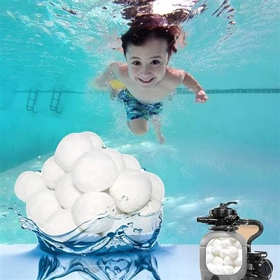 Boules de filtre de piscine, boule en Fiber de Polyester, remplace le sable dans l'usine de filtre à sable de piscine